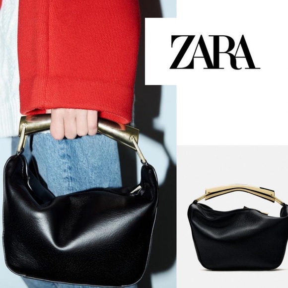 Zara Handbags - ZARA 💎 Black Metal Handle Bag Black  – SOLD OUT
